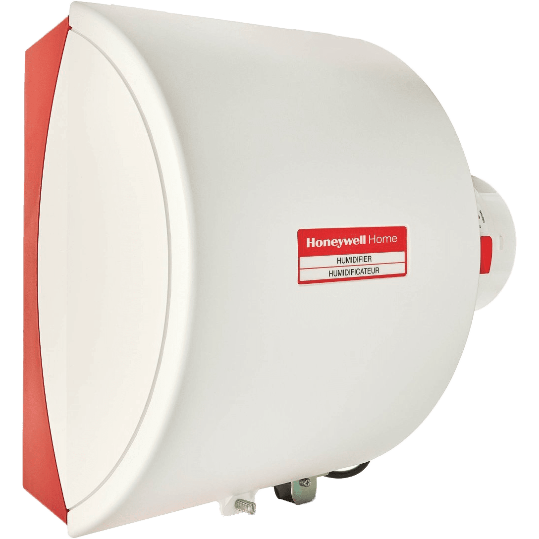 Honeywell HE280D Whole House Bypass Flow-Through Humidifier - Angle