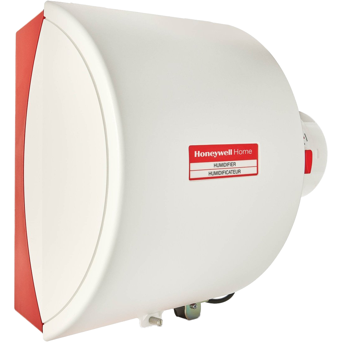 Honeywell HE280D Whole House Bypass Flow-Through Humidifier - Angle