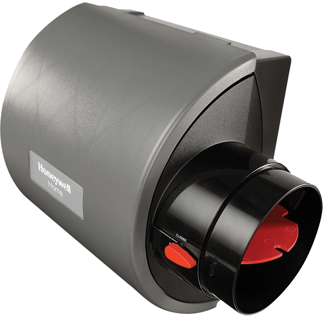 Honeywell Home HE105A1000/U Whole House Small Bypass Humidifier 12 GPD - Left Angle