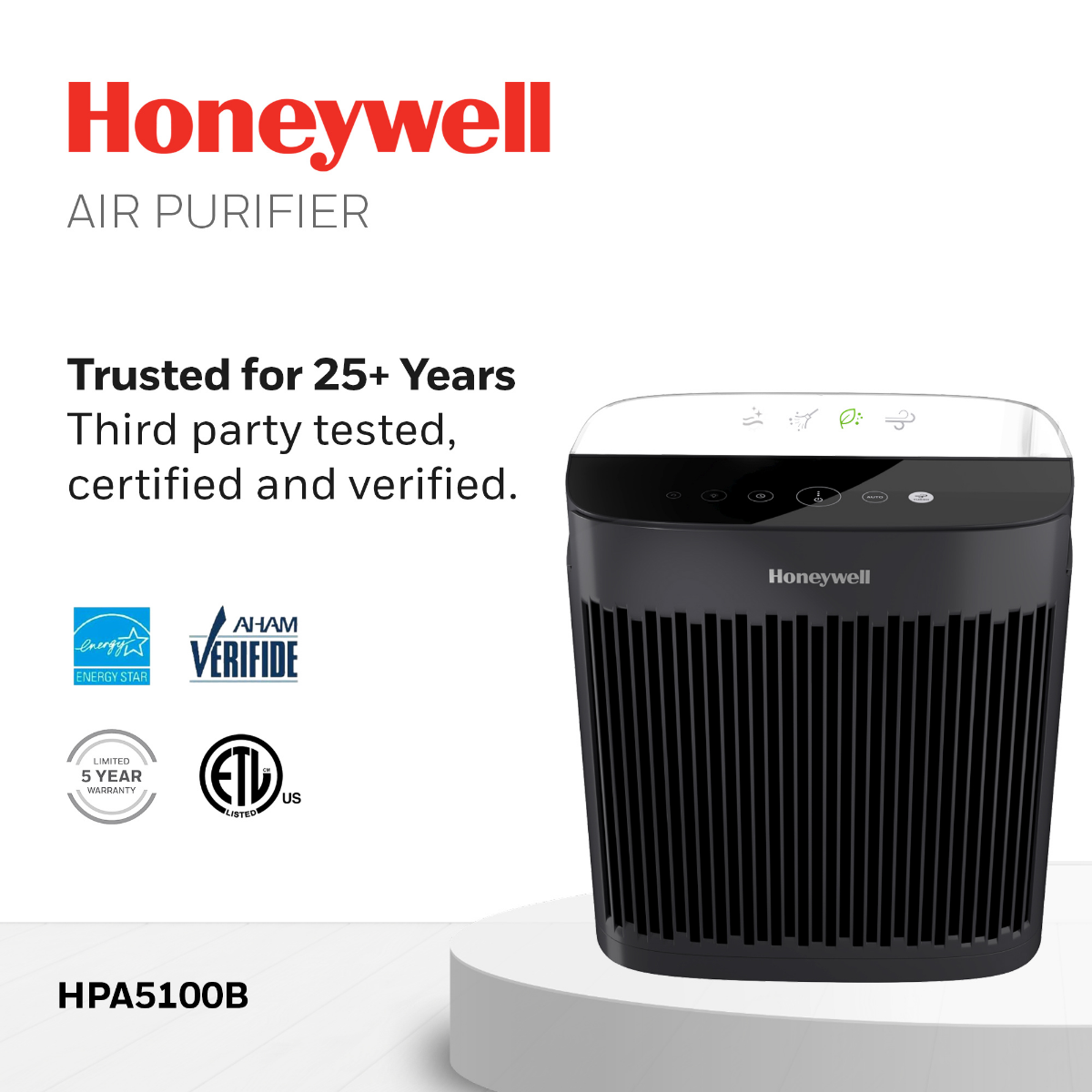 Honeywell HPA5100B Allergen+ True HEPA Air Purifier - infographic 7