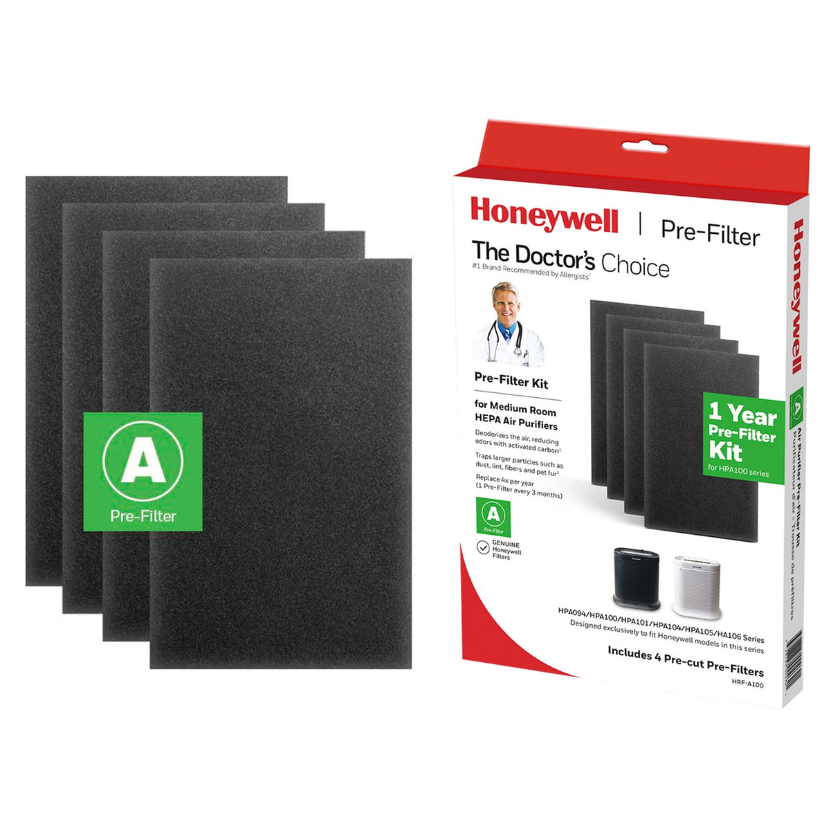 Honeywell Carbon Pre-filter A 4-Pack (HRF-A100)