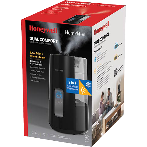 Honeywell Dual Comfort Cool + Warm Mist Humidifier - Black - Box