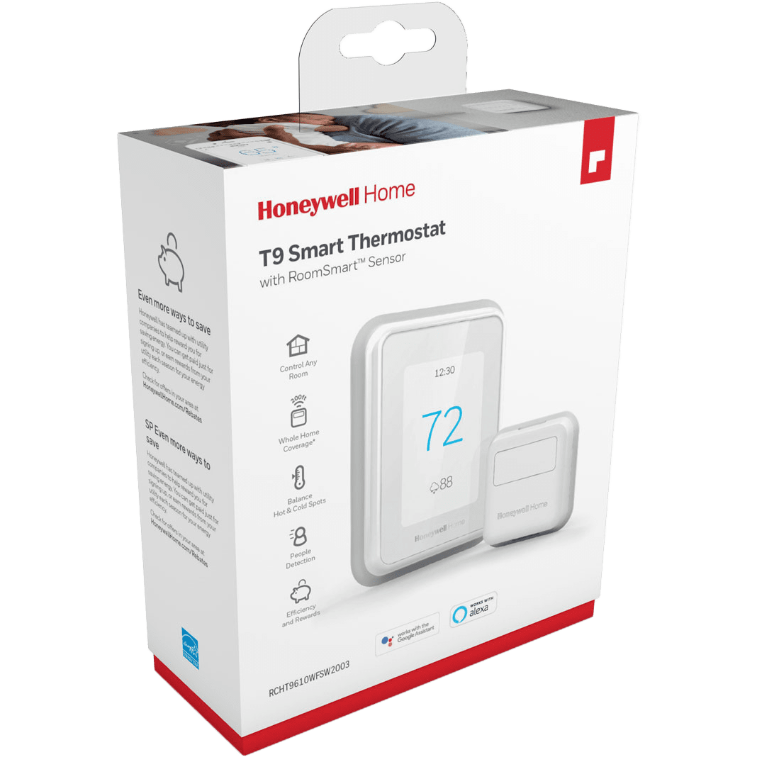 Honeywell T9 Wi-Fi Smart Thermostat w/ RoomSmart Sensor Box - Front