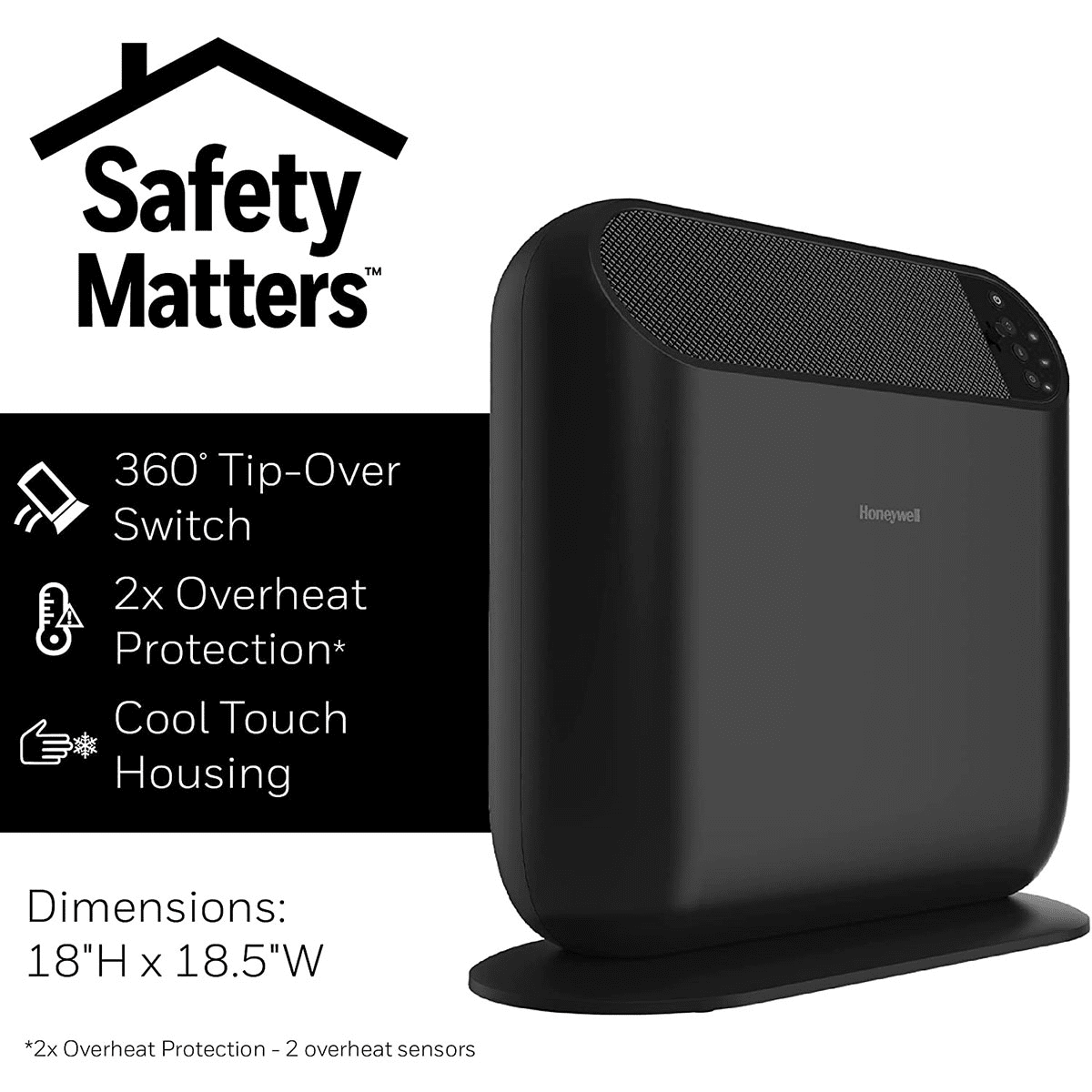 Honeywell ThermaWave 6 Ceramic Space Heater Black - Infographic