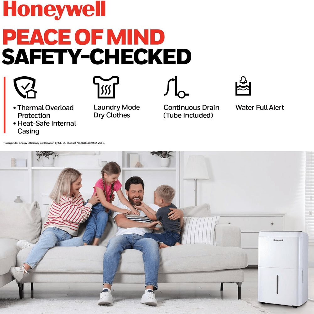 Honeywell TP-Fit Series 32 Pint Portable Dehumidifier - Infographic 2