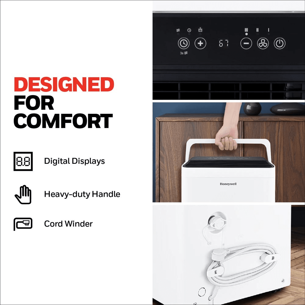 Honeywell TP-Fit Series 50 Pint Portable Dehumidifier - Infographic 2