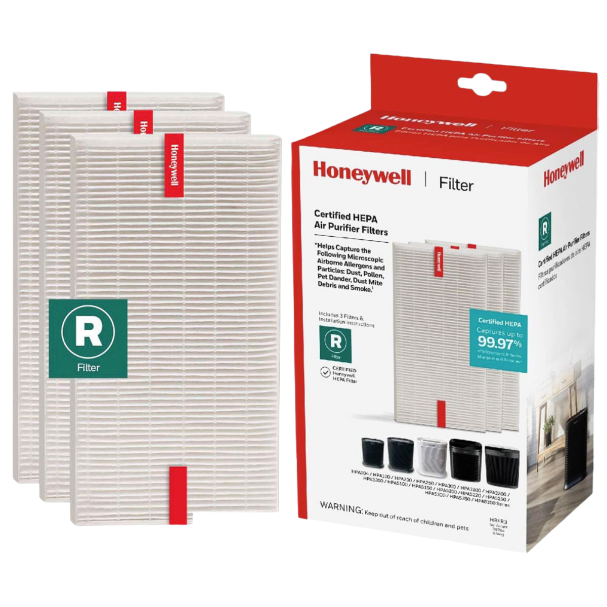 Honeywell True HEPA Replacement R Filter 3-Pack - w/ Box