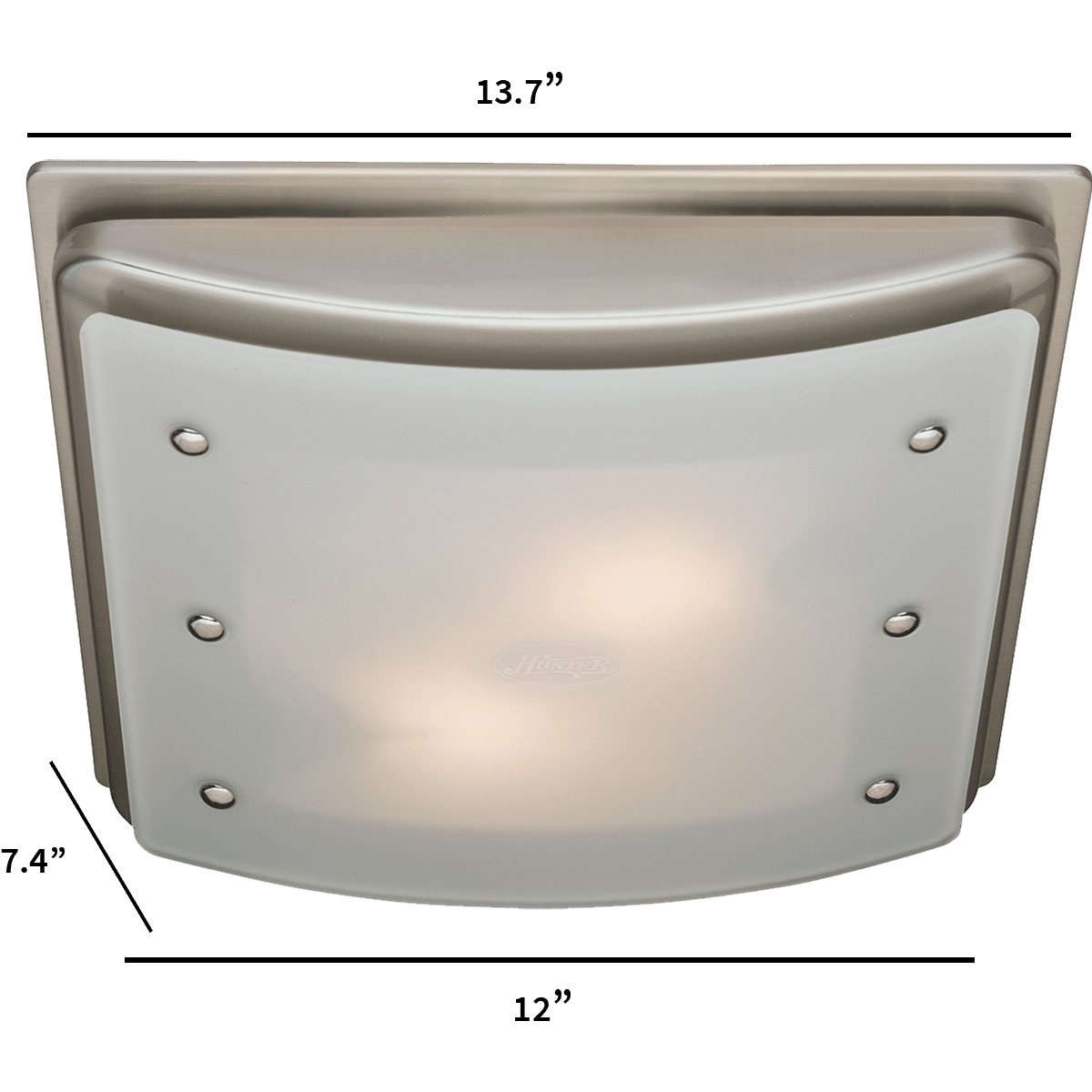 Hunter Ellipse Bathroom Fan - Dimensions