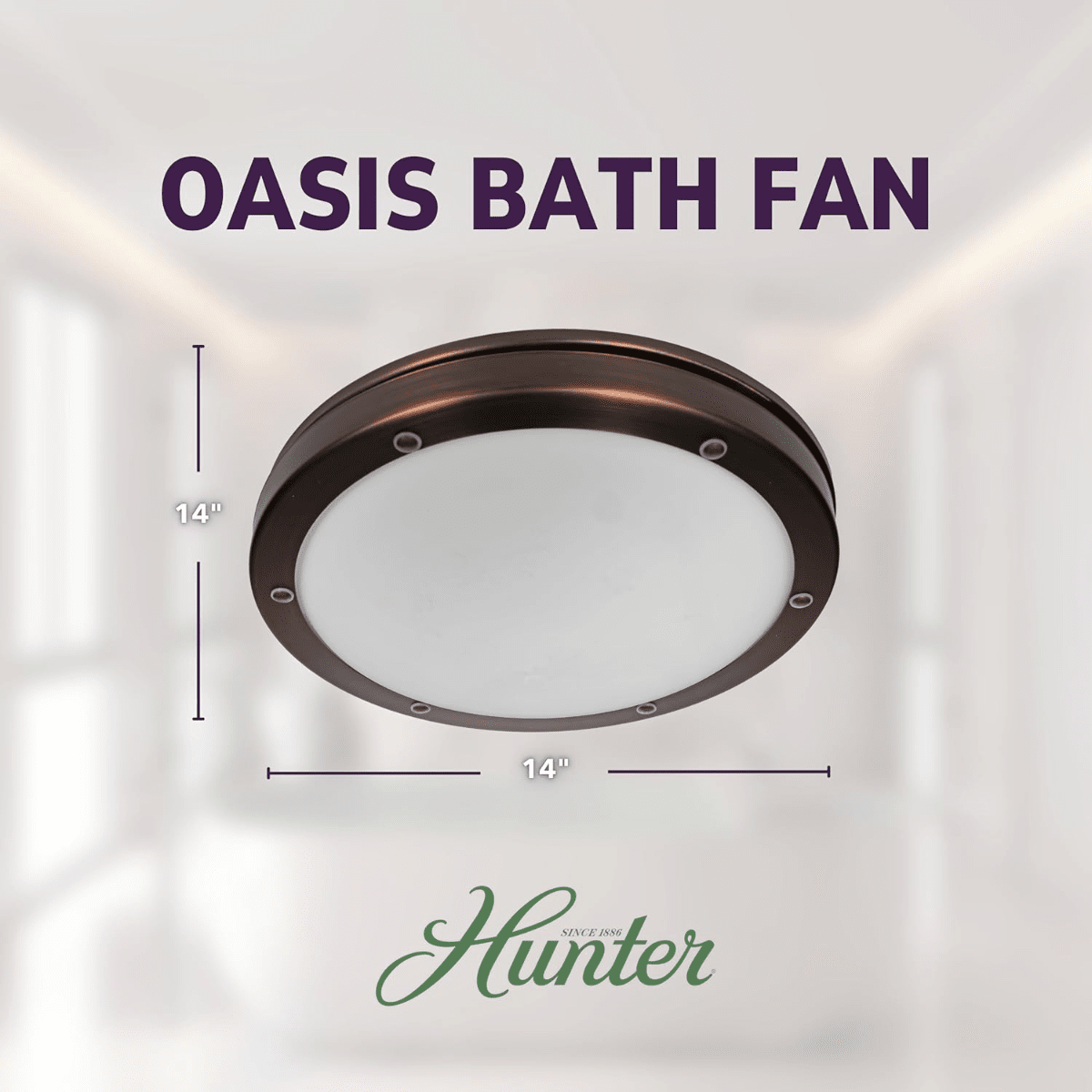 Hunter Oasis 80 CFM Bathroom Fan Imperial Bronze - Infographic 3