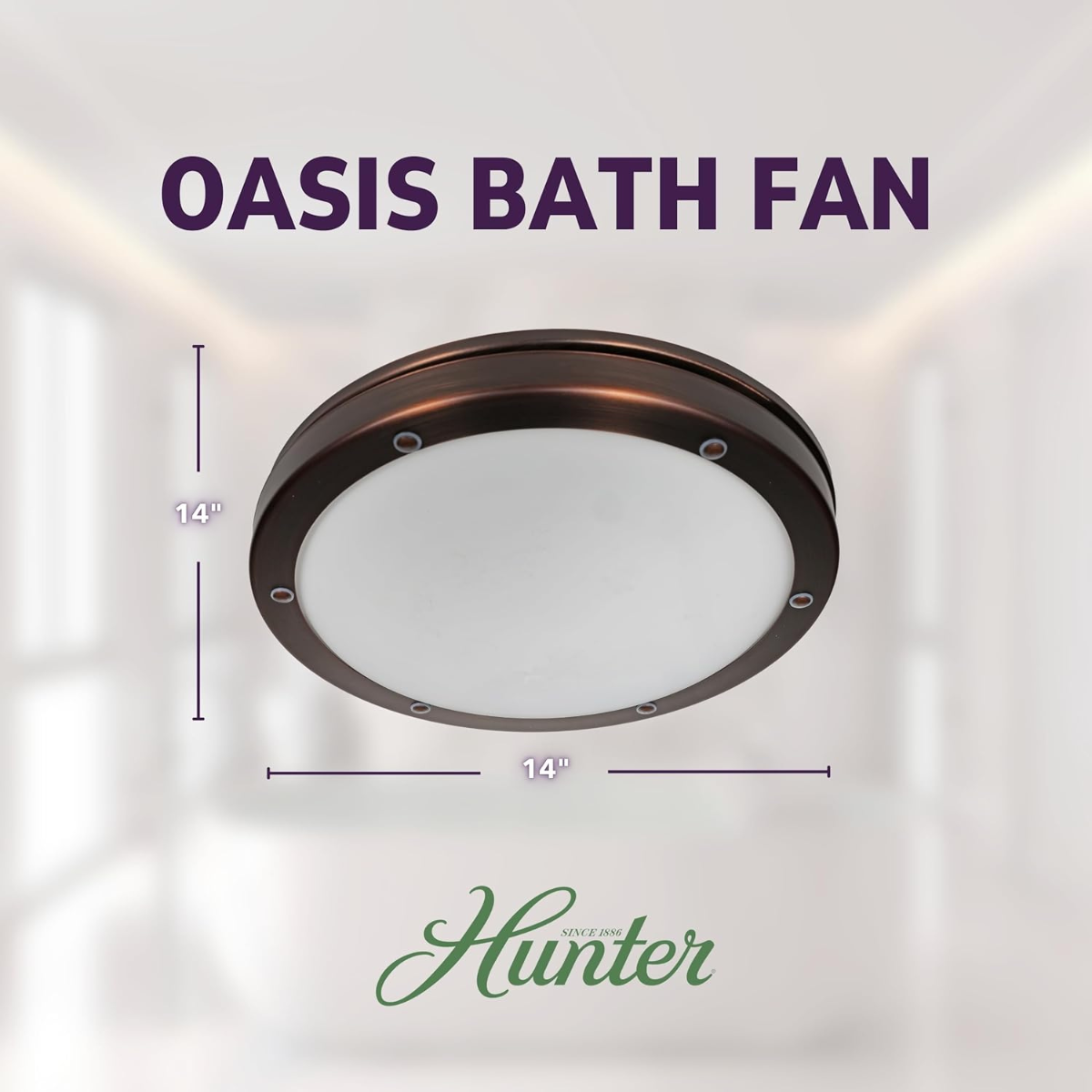 Hunter Oasis 80 CFM Bathroom Fan Imperial Bronze - Infographic 3