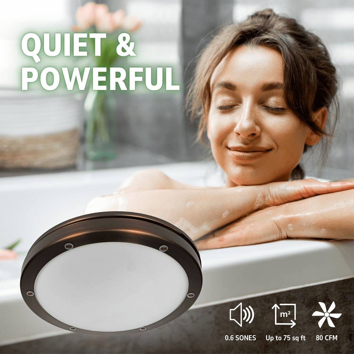 Hunter Oasis 80 CFM Bathroom Fan Imperial Bronze - Infographic 4