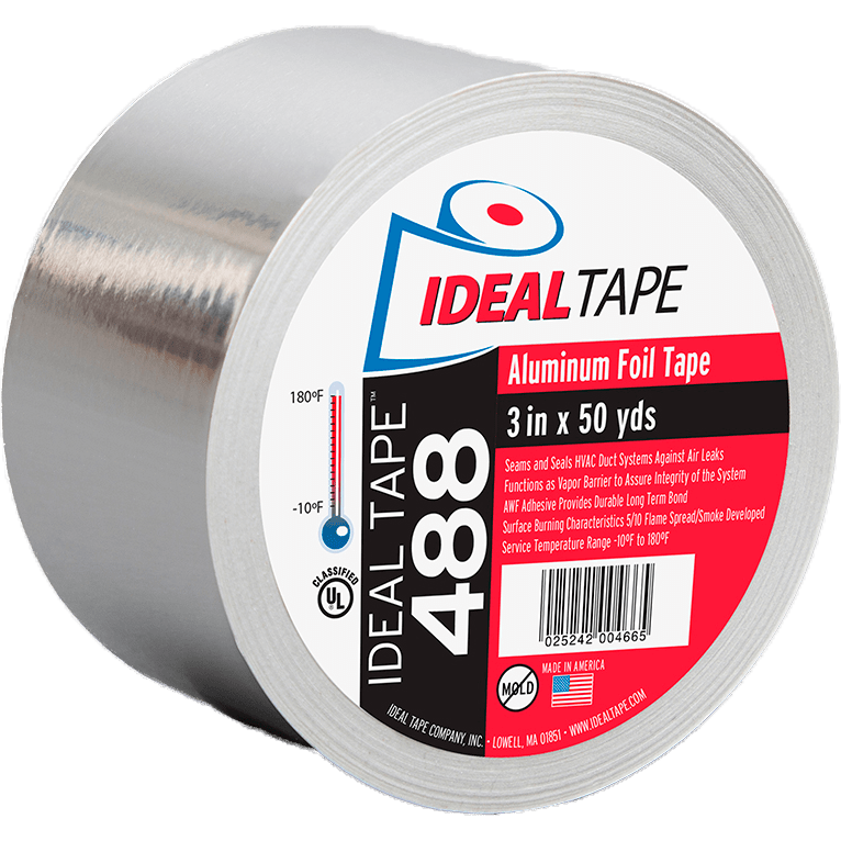 Ideal Tape 488 Aluminum Foil Tape UL Listed 3-in x 50 yds - main