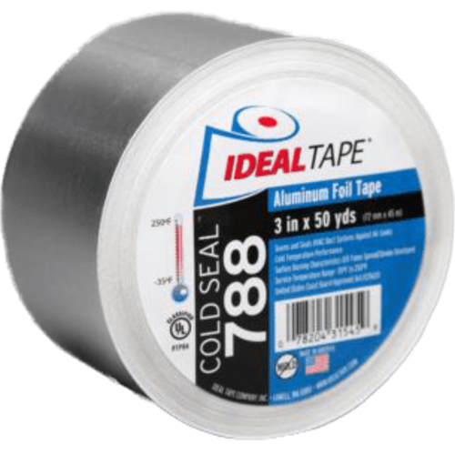 Ideal Tape Cold Seal 788 Aluminum Foil Tape UL Listed 3-in. x 50 yds - main