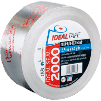 Ideal Tape Ideal Seal 2000 Aluminum Foil Tape UL 181A-P/B-FX Listed 2.5 in x 60 yds - main