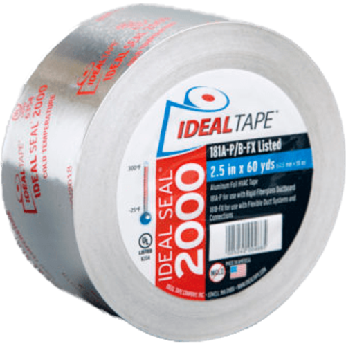 Ideal Tape Ideal Seal 2000 Aluminum Foil Tape UL 181A-P/B-FX Listed 2.5 in x 60 yds - main