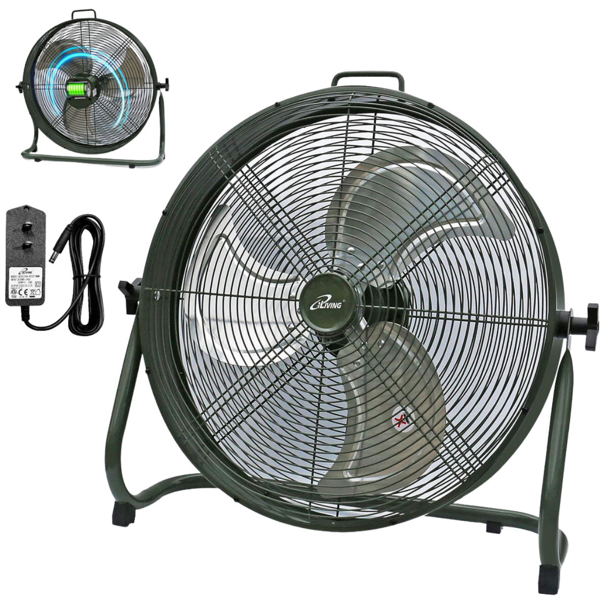 iLiving 18 inch fan wuth charger and battery