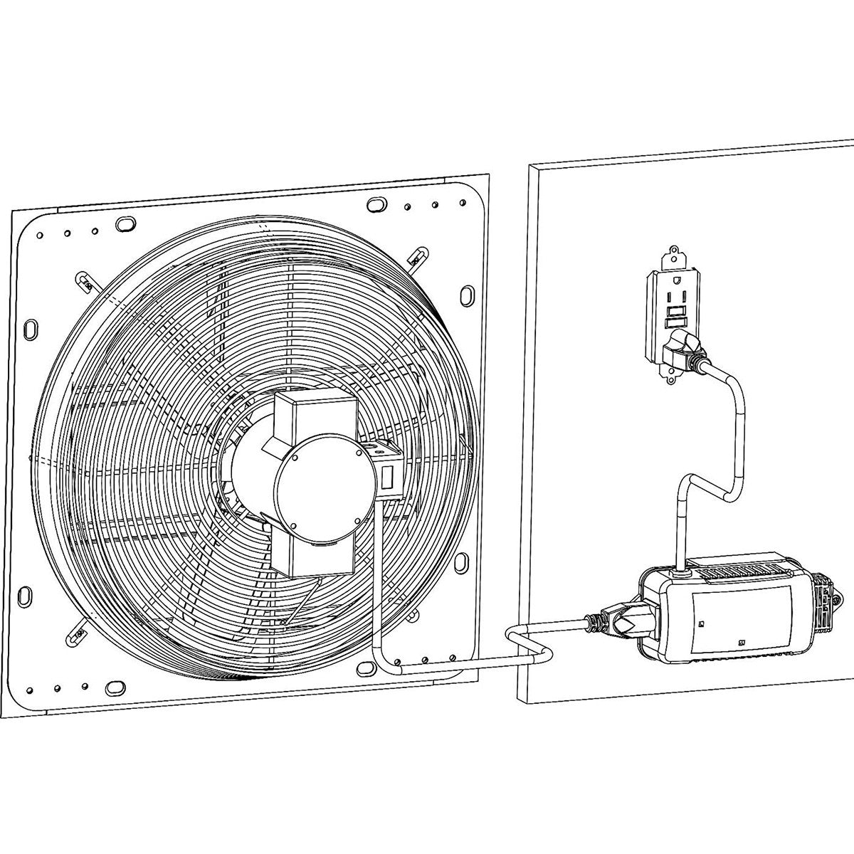 iLiving Exhaust Fan Smart Remote Control Kit w/ Programmable Thermostat - Installation Diagram