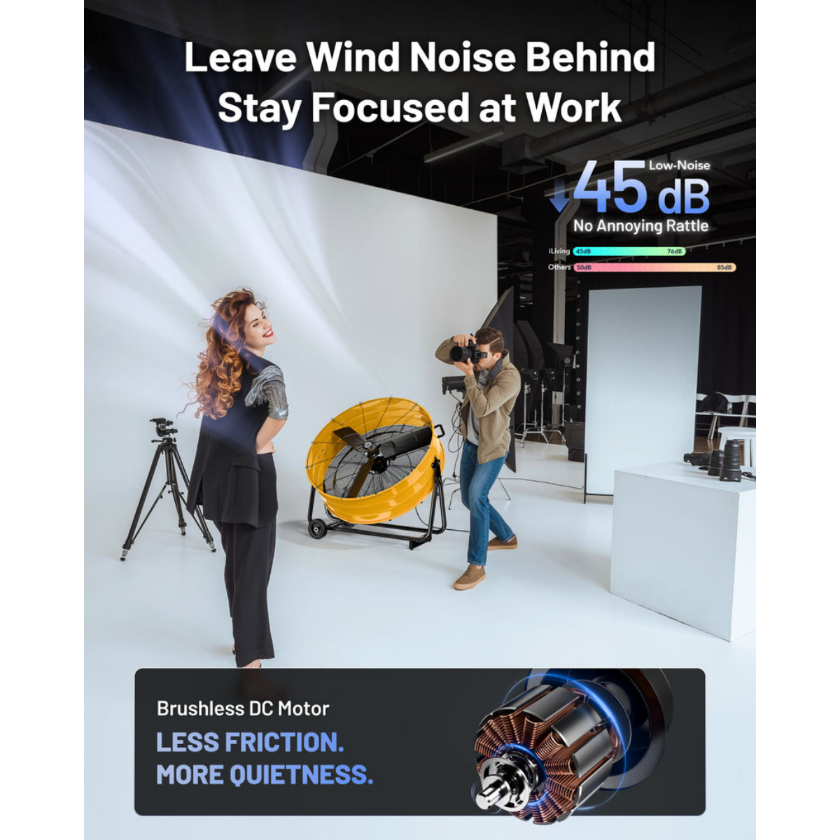 iLiving Heavy Duty High Velocity Barrel Floor Drum Fan 36-in - Infographic 8