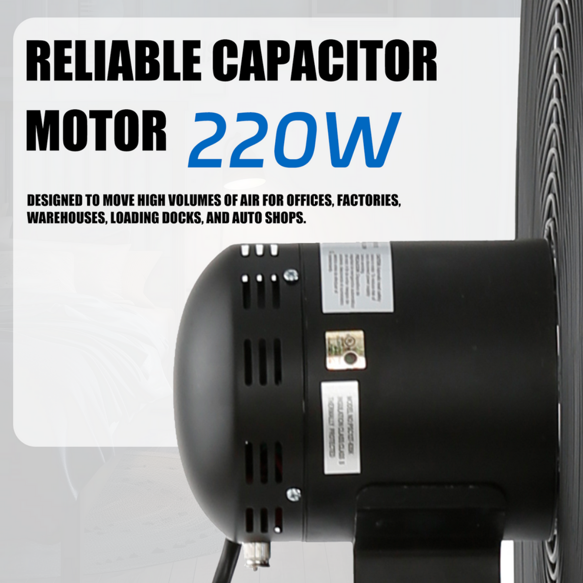 iLiving ILG8P30-72 30-In 3 Speed 7261 CFM Adjustable Height Industrial Pedestal Fan - Infographic 5