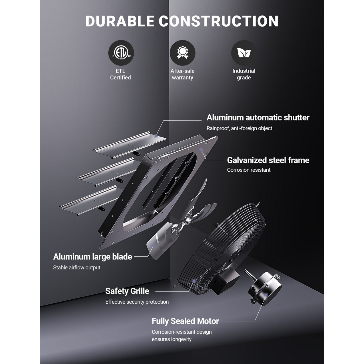 iLiving ILG8SFV-DC Variable Speed Shutter Exhaust Fan - Infographic 4