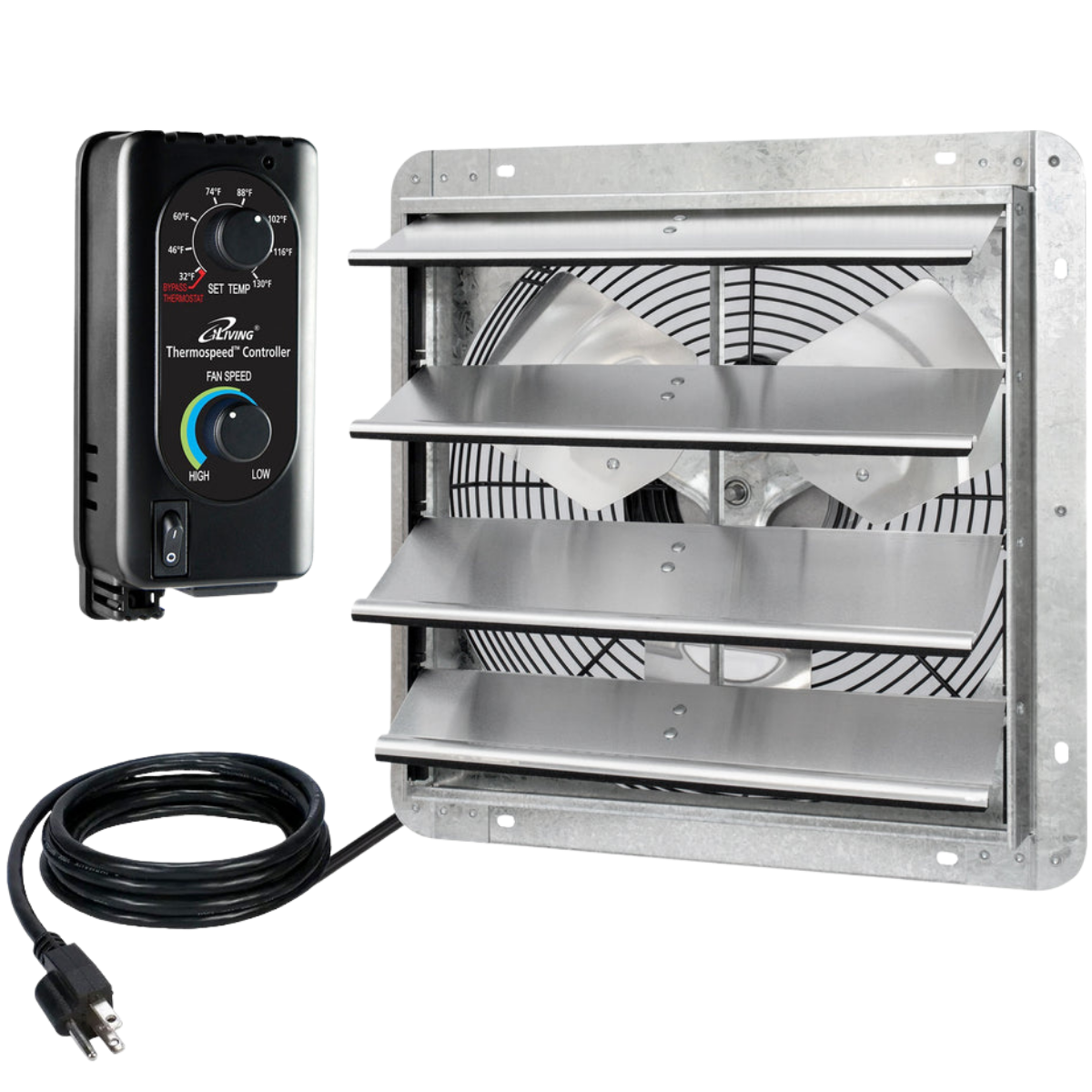 iLiving ILG8SFV-ST Shutter Exhaust Fan 16-in