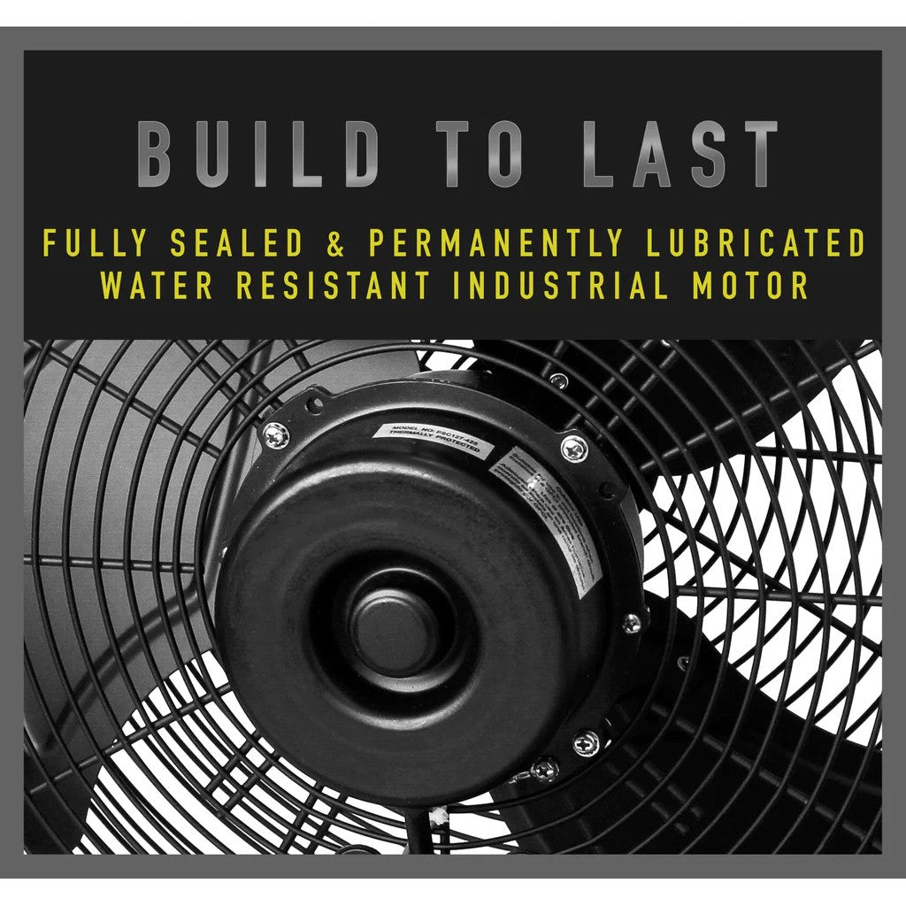 iLiving Wall Mounted Variable Speed Indoor/Outdoor Fan - Construction Graphic