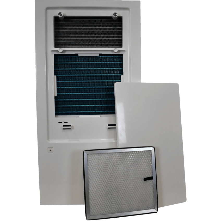 Innovative Dehumidifier Systems On-Wall Replacement Filter with the dehumidifier unit.