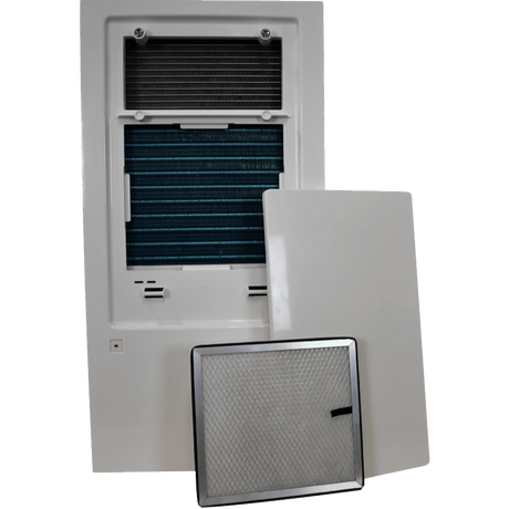 Innovative Dehumidifier Systems On-Wall Replacement Filter with the dehumidifier unit.