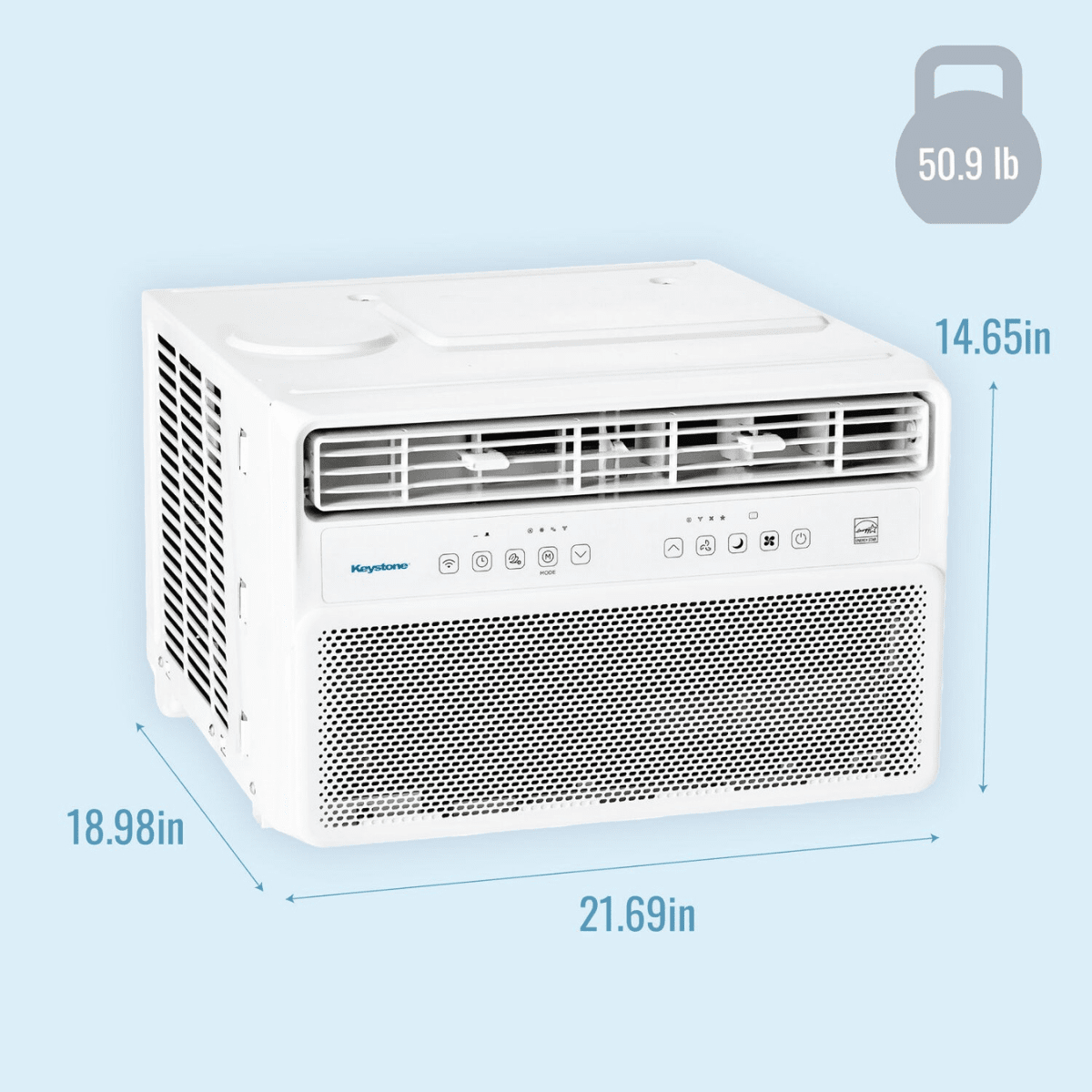 Keystone 12,000 BTU Inverter Window Air Conditioner - Dimensions