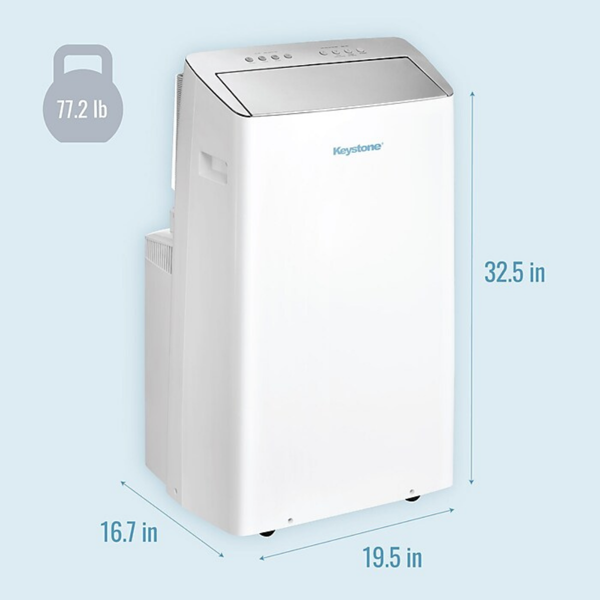 Keystone 14,000 BTU Inverter Portable Air Conditioner w/Remote - Dimensions