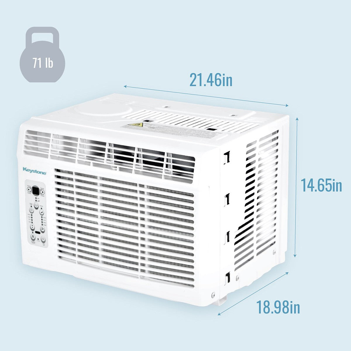 Keystone 14,500 BTU 115V Window Air Conditioner - Dimensions