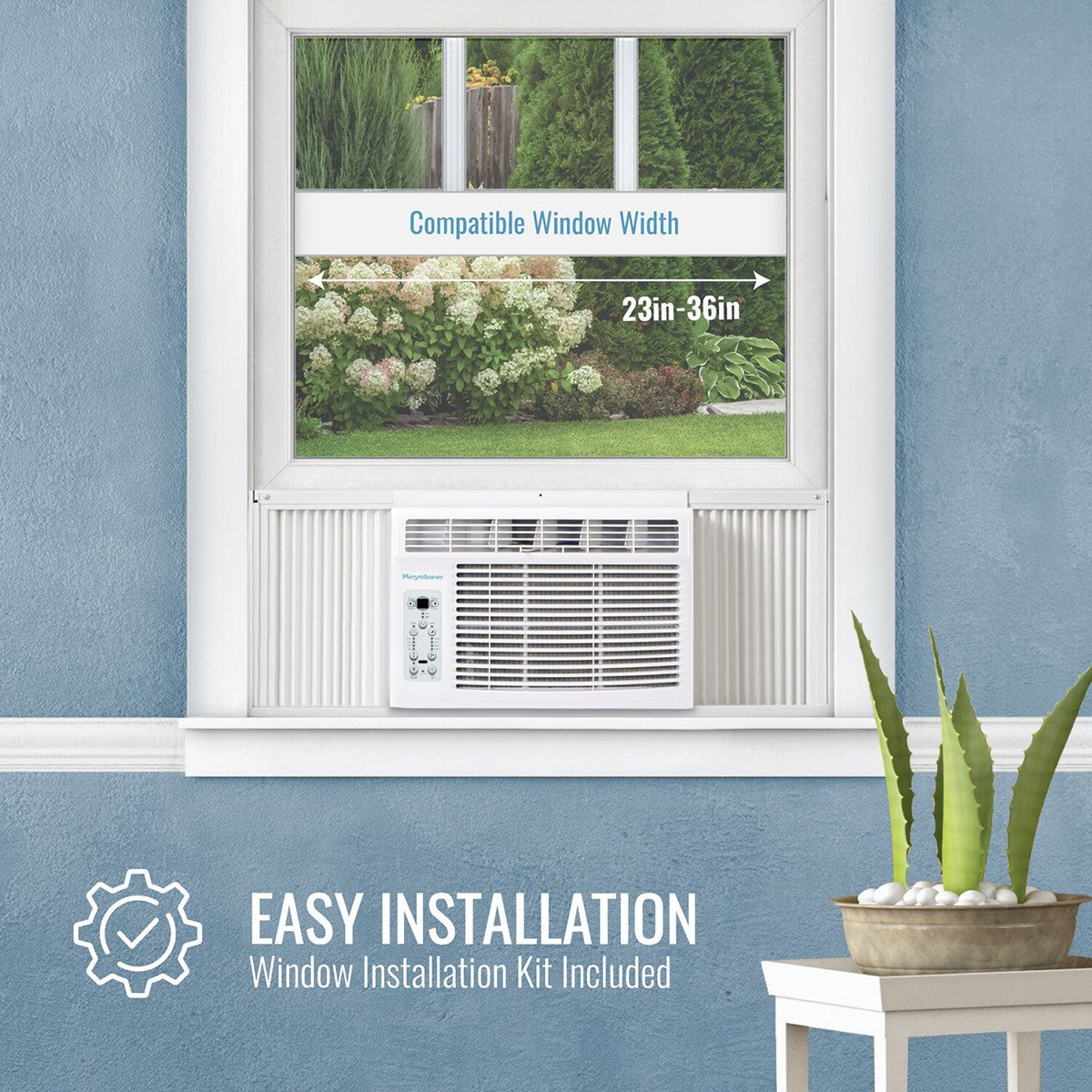 Keystone 14,500 BTU 115V Window Air Conditioner - Easy Installation