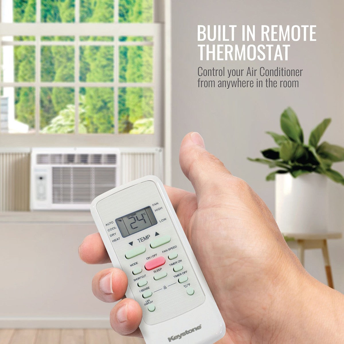 Keystone 14,500 BTU 115V Window Air Conditioner - Remote Control Thermostat