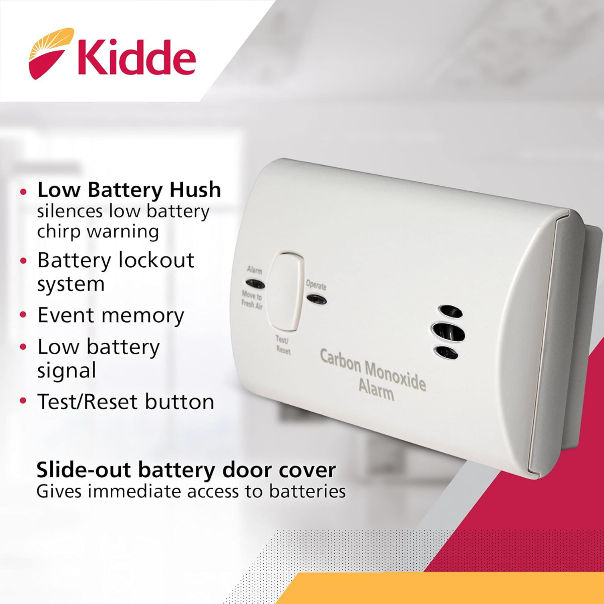 Kidde KN-COB-LP2 Battery Operated Carbon Monoxide Alarm - Infographic 1
