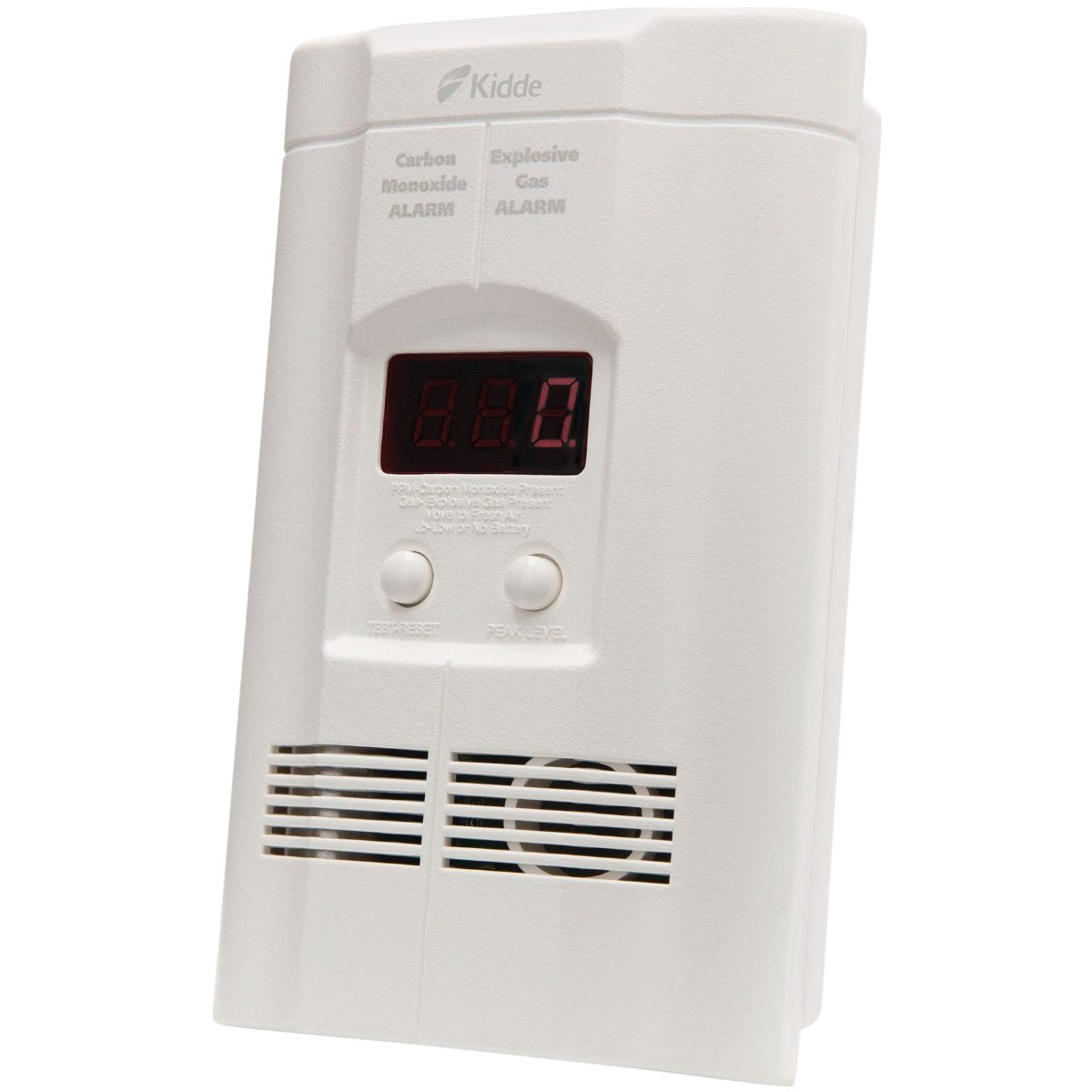 Kidde KN-COEG-3 Plug-In Carbon Monoxide & Explosive Gas Detector - Angle