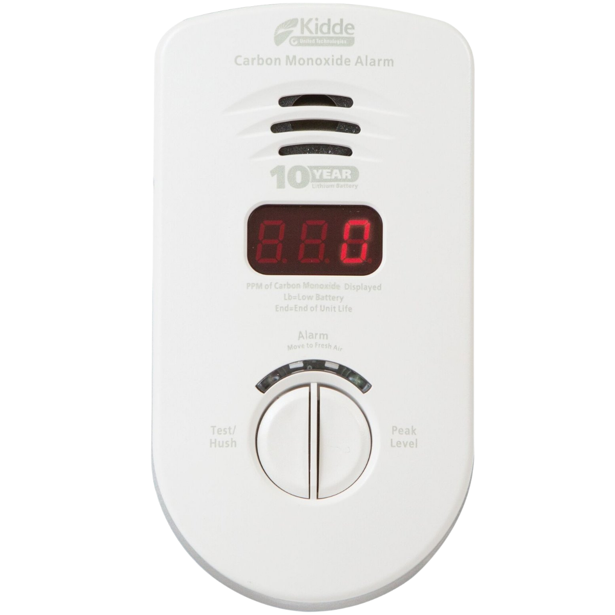 Kidde KN-COP-DP-10YL Plug-In Carbon Monoxide Detector w/ 10-Year Battery Backup & Digital Display - Main