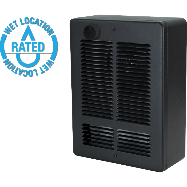 King Electric 120V Wet Location Wall Heater w/ Thermostat - Left Angle View