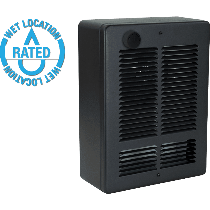 King Electric 120V Wet Location Wall Heater w/ Thermostat - Right Angle View