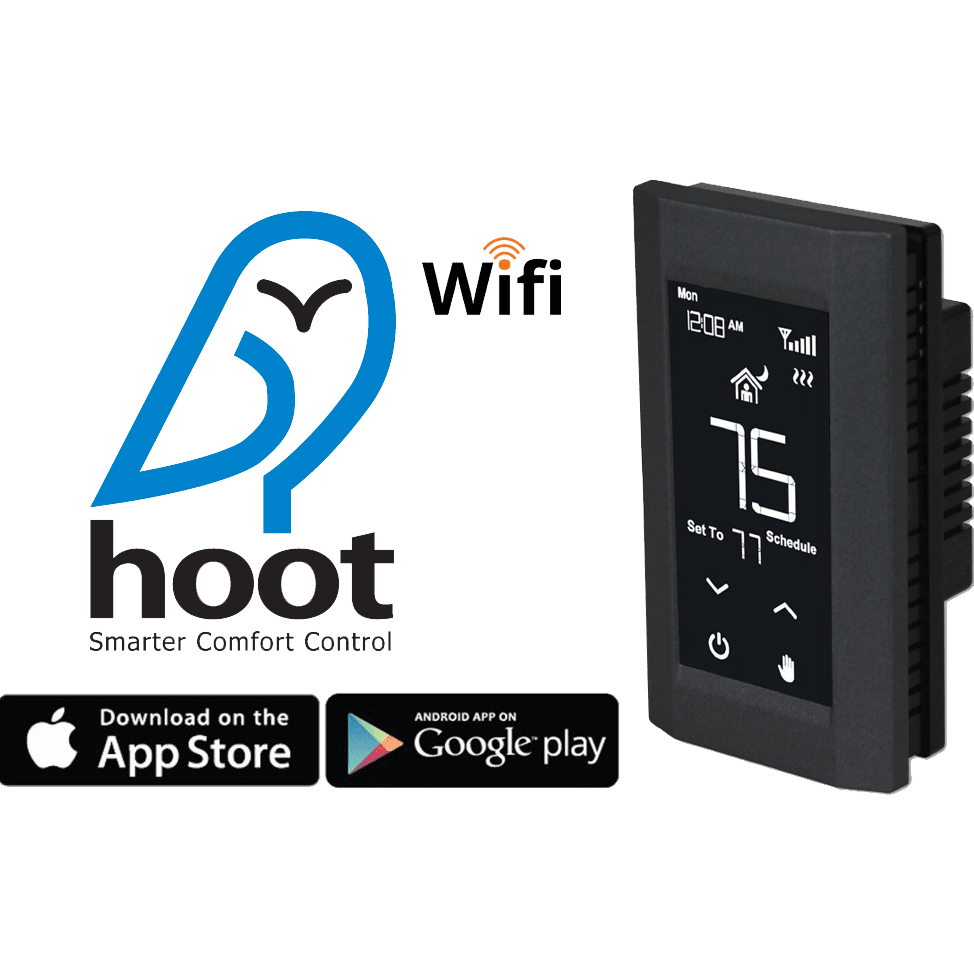 King Electric SP 240V Hoot Wi-Fi Touch Screen Thermostat - Black