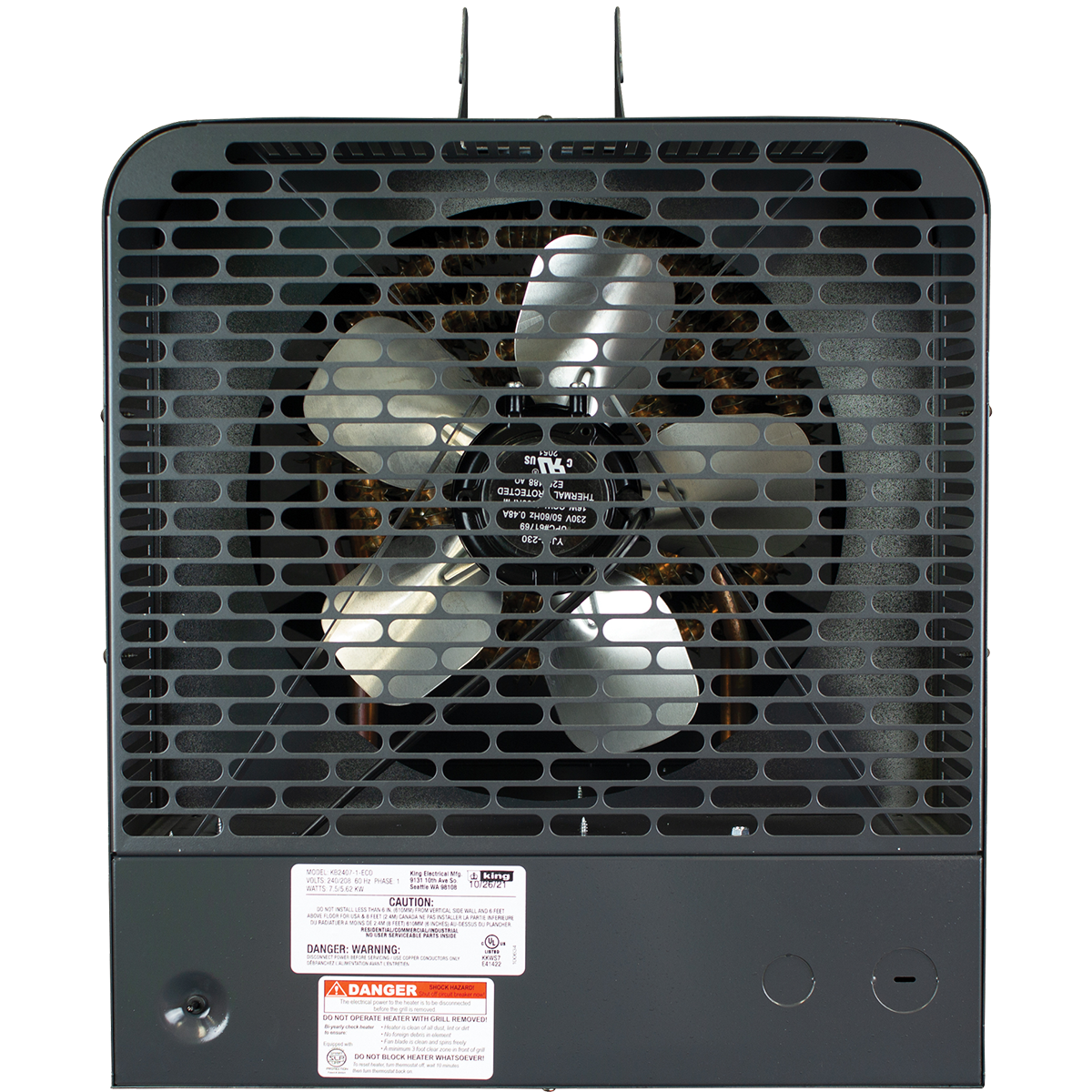 King Electric KB PlatinumX Single Phase 208V Unit Heater - back