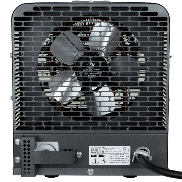 King Electric PKB-FM Portable Garage Heater - Back