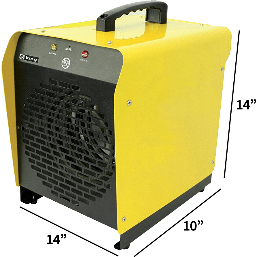King Electric PSH2440TB 240V 4000W Portable Shop Heater - dimensions