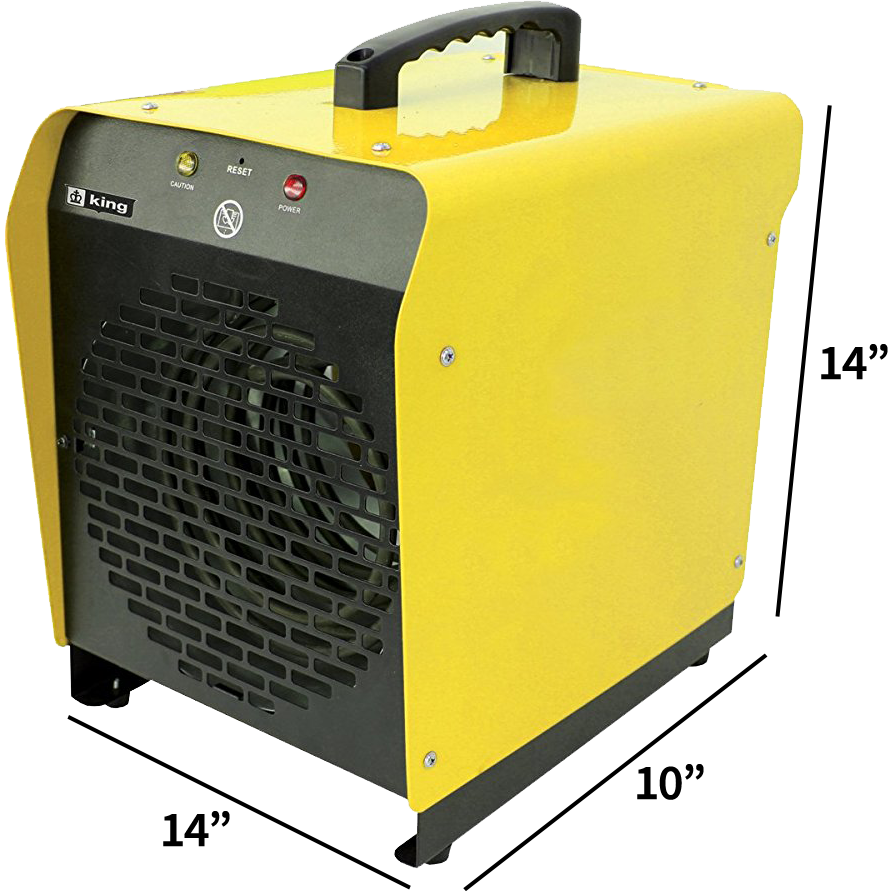 King Electric PSH2440TB 240V 4000W Portable Shop Heater - dimensions