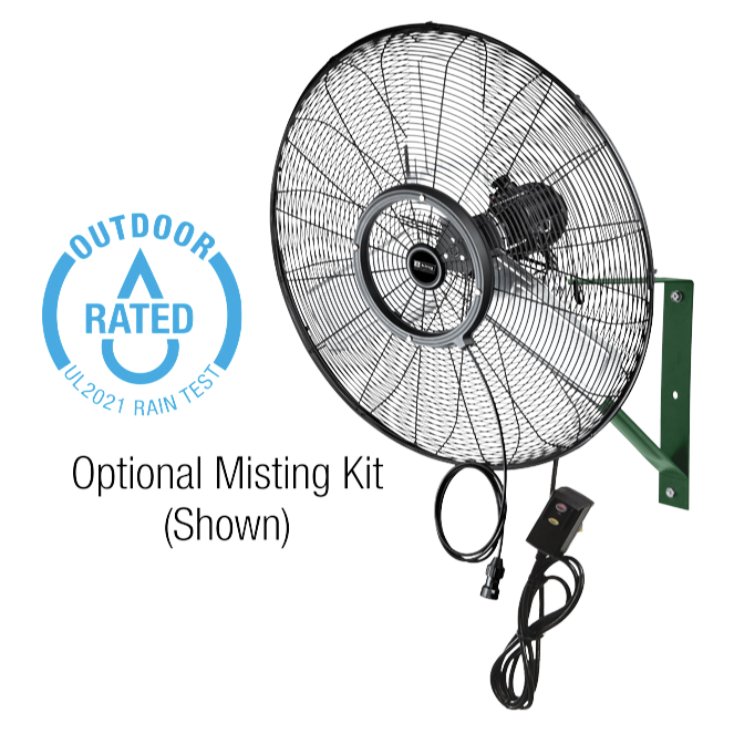 King Electric 3 Speed Outdoor Rated Oscillating Wall Mount Fan