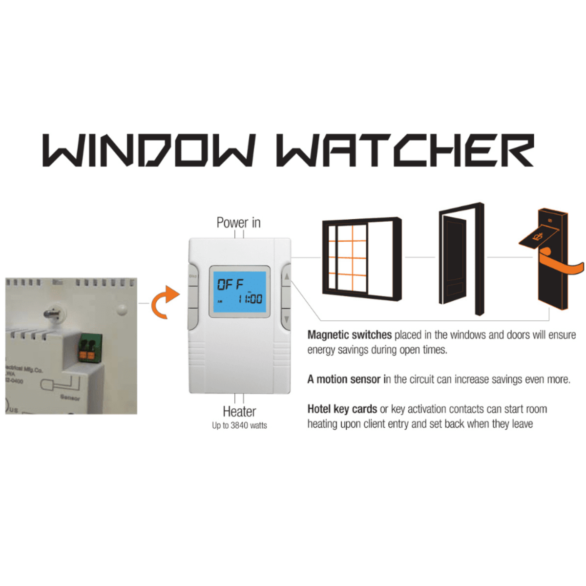 King Electric Window Watcher Thermostat with Sensors - Infographic