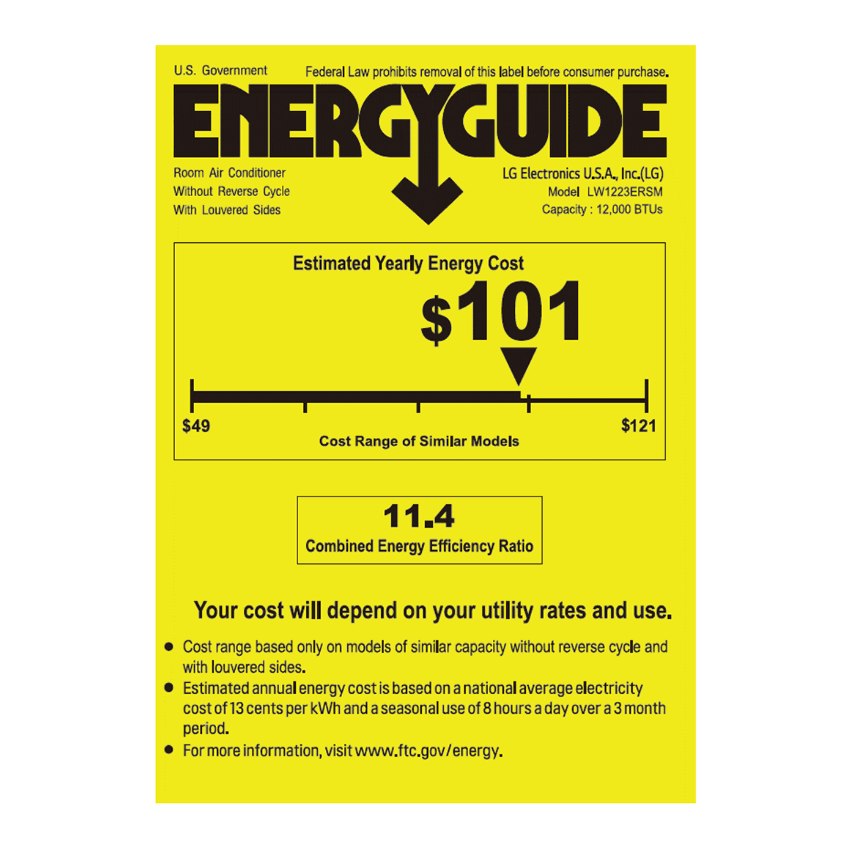 LG 12,000 BTU Wi-Fi Enabled Window Air Conditioner - Energy Star