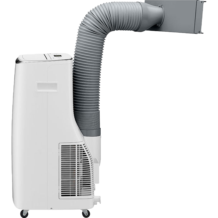 LG 10,000 BTU Dual Inverter Portable Air Conditioner w/ Wi-Fi - Side View with Vent Hose & Window Kit