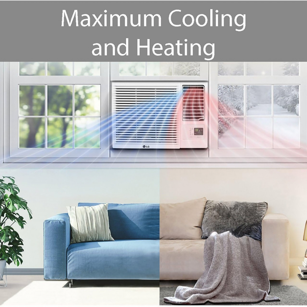 LG 18,000 BTU Wi-Fi Window Air Conditioner w/ Heat - Infographic 1