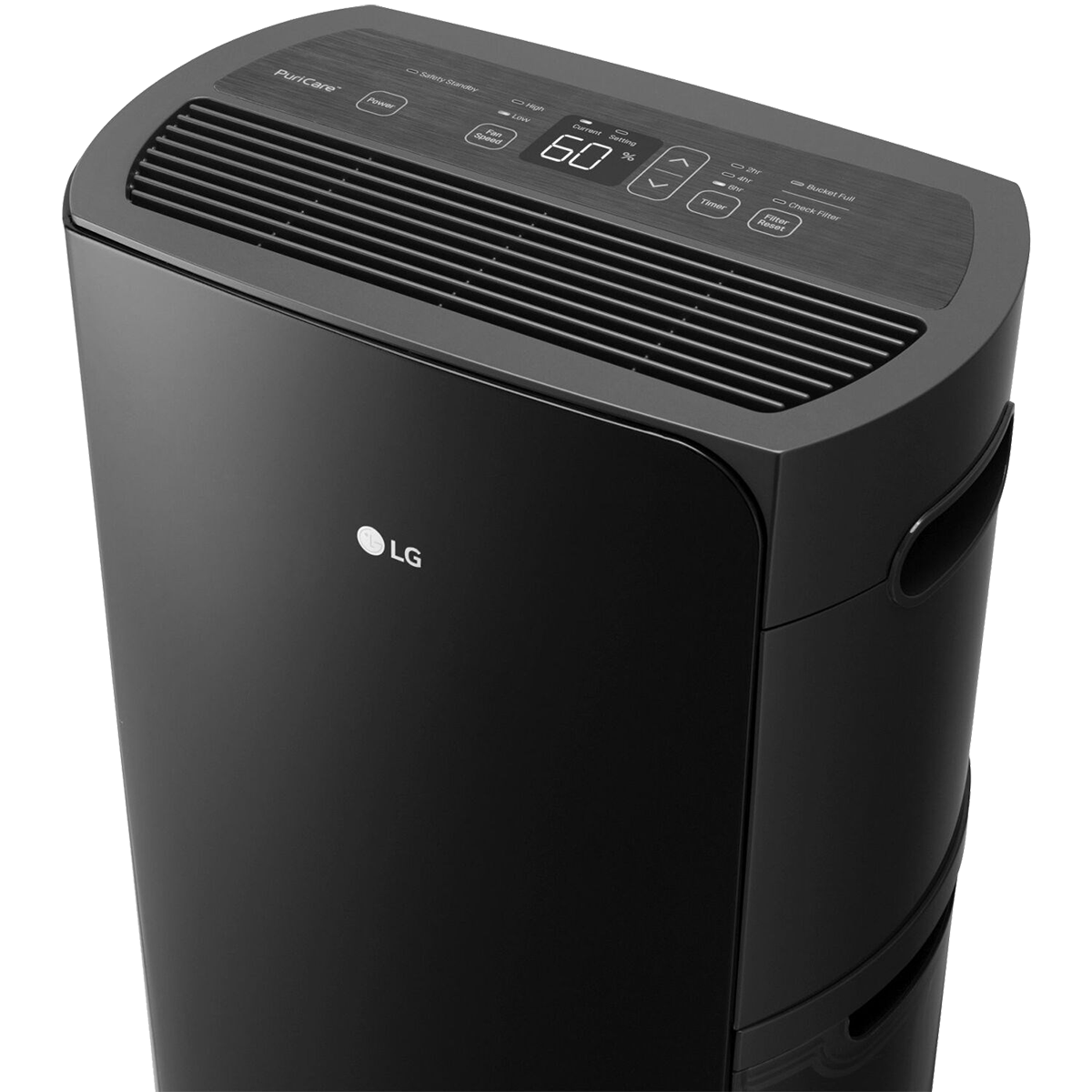 LG 50 Pint Energy Star Dehumidifier - close up on control panel