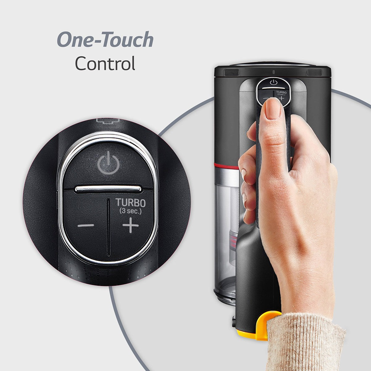 LG CordZero A9 Cordless Stick Vacuum - One-touch Controls